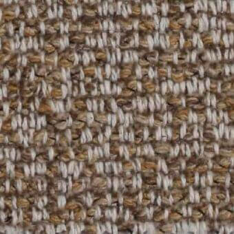 Woven fabric sample, beige and brown heathered texture, irregular pattern with visible horizontal and vertical threads, Constantini Pietro label.